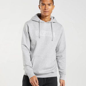 Gymshark Mens BLOCK HOODIE Light Grey Marl XL